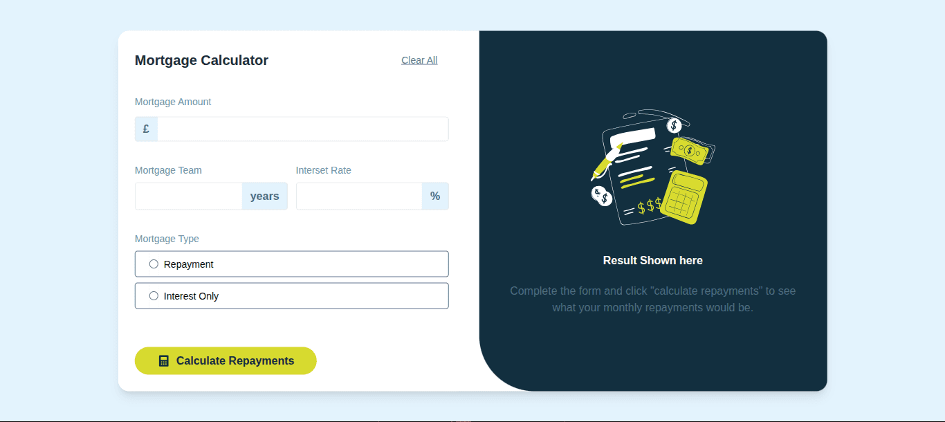 Mortgage repayment calculator