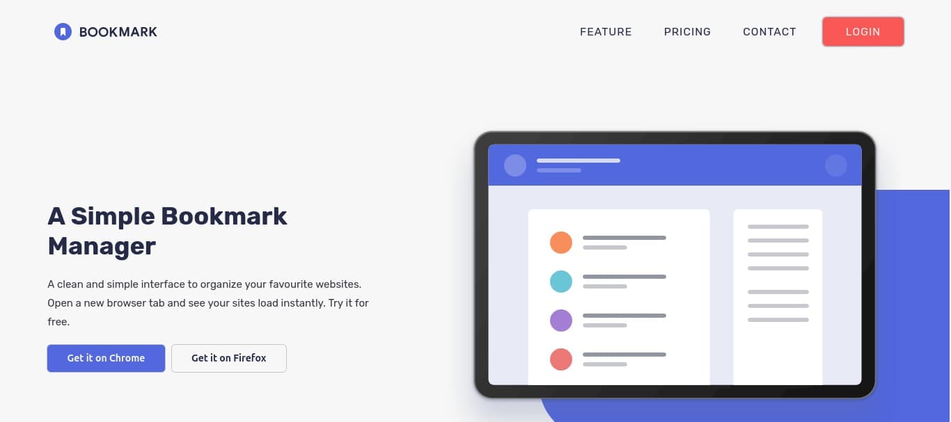 Bookmark landing page