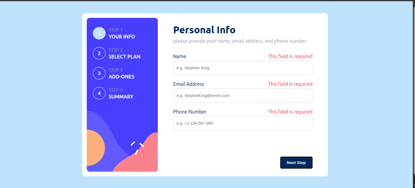 Multi step Form Screenshot 2